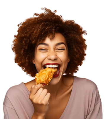 Woman enjoying food